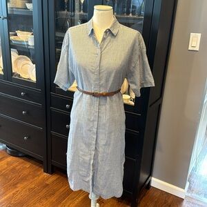 Minimum Striped Linen Shirt Dress